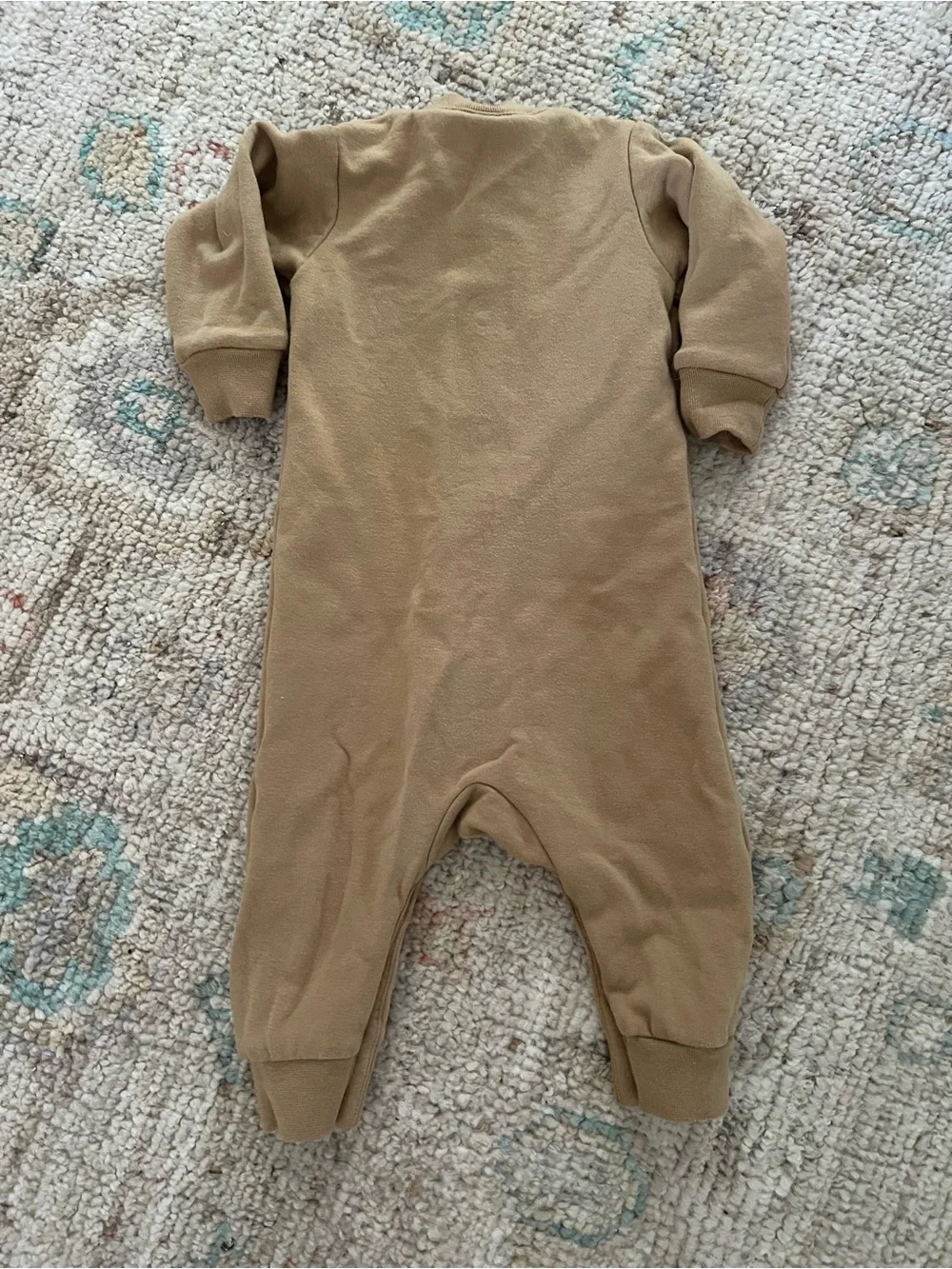Quincy Mae Tan Button-Front Footie